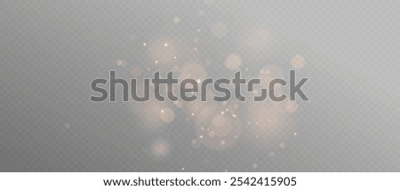 Glowing light effect with glitter on transparent background. Bokeh Lights. Vector starry cloud with dust. Christmas glowing light spark and glitter overlay.