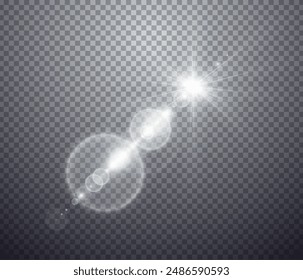 Glowing light effect isolated on transparent background. Graphic concept for your design.