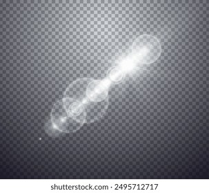 Glowing light effect isolated on transparent background. Graphic concept for your design.