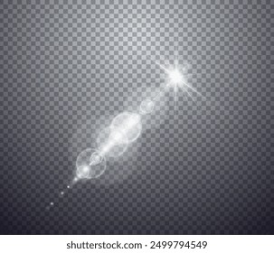 Glowing light effect isolated on transparent background. Graphic concept for your design.