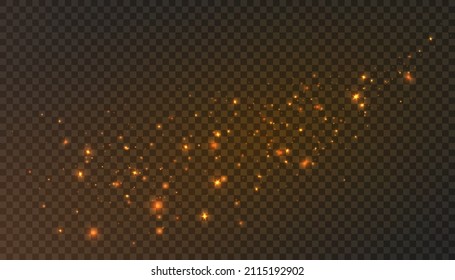 Glowing light effect with lots of shiny particles isolated on black background. Defocused glitter. Vector star cloud with dust.