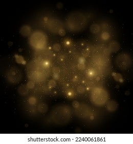 Glowing light effect with lots of shiny particles, on a black background.