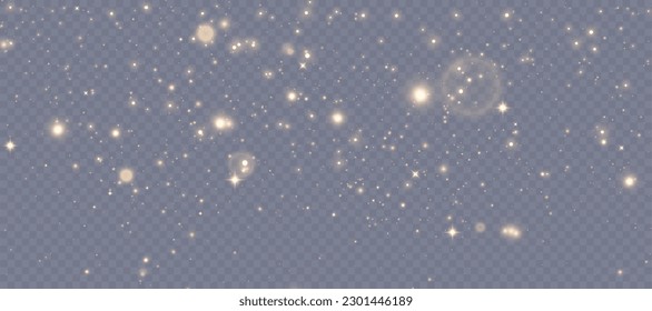 Glowing light effect with lots of shiny particles isolated on transparent background. Vector star cloud with dust. For holiday and advertising design.