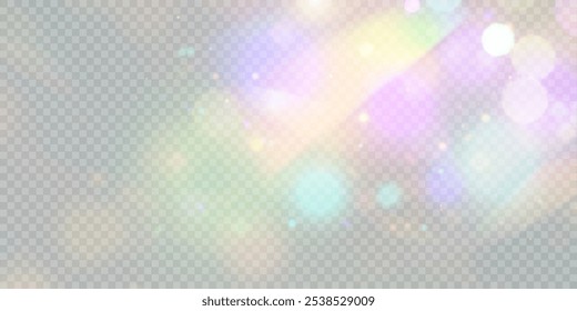 Efeito de luz brilhante com muitas partículas brilhantes isoladas no fundo transparente. Nuvem de estrela vetorial com poeira e realces. Para design festivo e publicitário.	