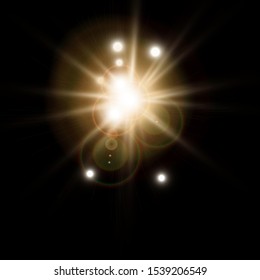 Glowing light effect with many glitter particles isolated on transparent background. Vector starry cloud with dust. Magic christmas decoration
