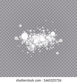  Efecto luminoso con muchas partículas de brillo aisladas sobre fondo transparente. Nube estrellada de vectores con polvo. Decoración de Navidad mágica