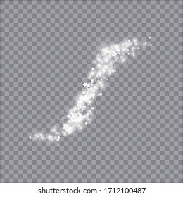  Efecto luminoso con muchas partículas de brillo aisladas sobre fondo transparente. Nube estrellada de vectores con polvo. Decoración de Navidad mágica