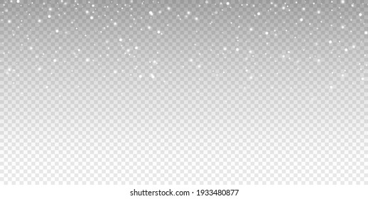 Glowing light effect with many glitter particles isolated on transparent background. Vector starry cloud with dust. Magic christmas decoration