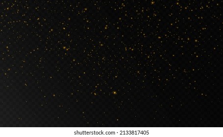 Glowing light effect with many glitter particles isolated on transparent background. Vector star cloud with dust.	
