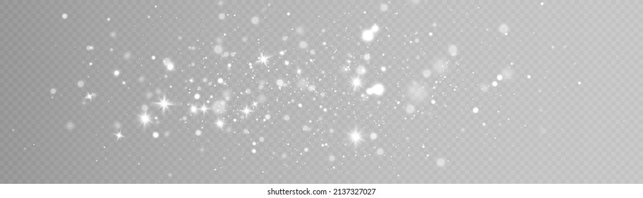 Efecto de luz brillante con muchas partículas de brillo aisladas sobre un fondo transparente. Nubes de estrellas vectoras con polvo.	
