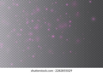 Efecto de luz brillante con muchas partículas de brillo aisladas sobre un fondo transparente. Nubes de estrellas vectoras con polvo.