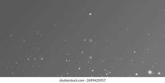 Efecto de luz brillante con muchas partículas de brillo aisladas sobre fondo transparente.	