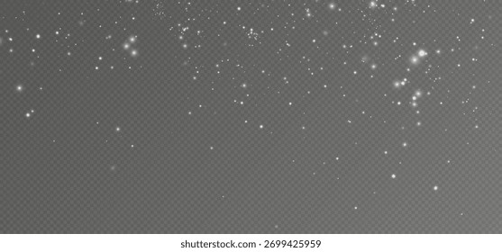Efecto de luz brillante con muchas partículas de brillo aisladas sobre fondo transparente.	