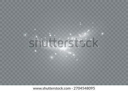 Glowing light effect with many glitter particles isolated on transparent background. Vector starry cloud with dust. Magic christmas decoration