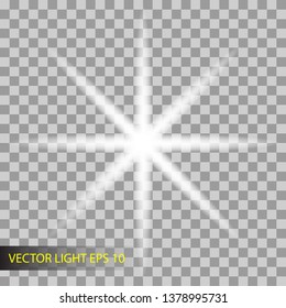 glowing light effect on tranparant background. vector illustration - blur in the lighting