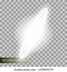glowing light effect on tranparant background. vector illustration - blur in the lighting