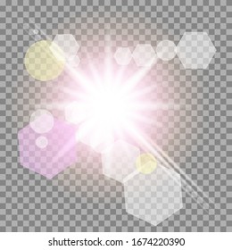 glowing light effect on tranparant background. vector illustration - blur in the lighting , isolated winter party background tranparant