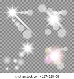 heller Effekt auf transparentem Hintergrund. Vektorillustration-Illustration - unscharf in der Beleuchtung, abgelegener Winterpartyhintergrund
