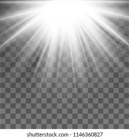 Glowing light effect on transparent background. Vector illustration EPS10