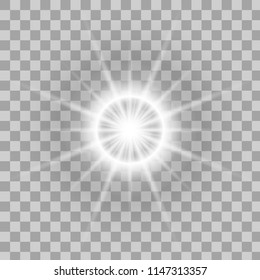 Glowing light effect on transparent background.Vector illustration EPS10
