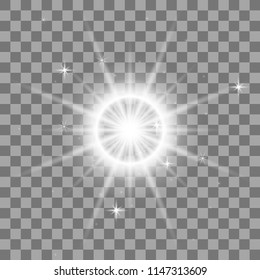 Glowing light effect on transparent background.Vector illustration EPS10