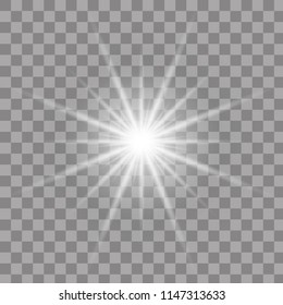 Glowing light effect on transparent background.Vector illustration EPS10