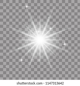 Glowing light effect on transparent background.Vector illustration EPS10