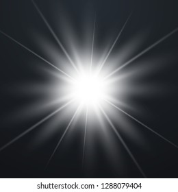 Glowing light effect on transparent background.Vector illustration EPS10