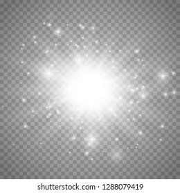 Glowing light effect on transparent background.Vector illustration EPS10