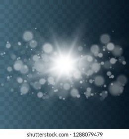 Glowing light effect on transparent background.Vector illustration EPS10