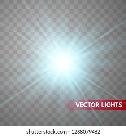 Glowing light effect on transparent background.Vector illustration EPS10
