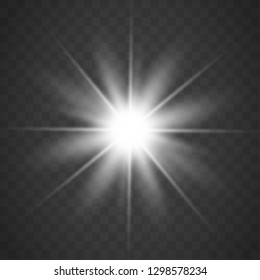 Glowing light effect on transparent background.Vector illustration EPS10