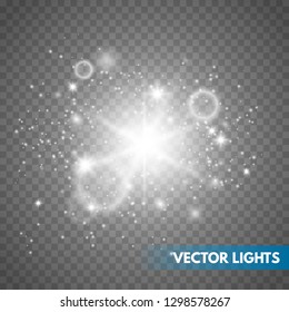 Glowing light effect on transparent background.Vector illustration EPS10
