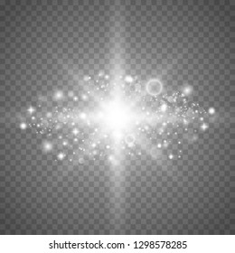 Glowing light effect on transparent background.Vector illustration EPS10