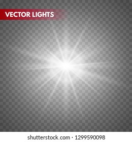 Glowing light effect on transparent background.Vector illustration EPS10