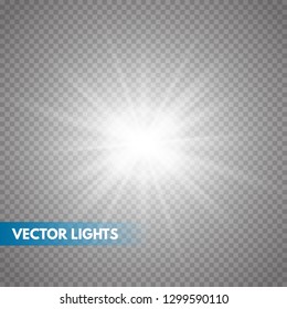 Glowing light effect on transparent background.Vector illustration EPS10