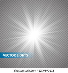 Glowing light effect on transparent background.Vector illustration EPS10