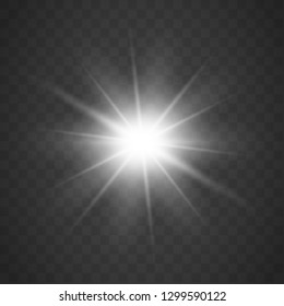 Glowing light effect on transparent background.Vector illustration EPS10