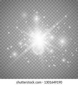 Glowing light effect on transparent background.Vector illustration 