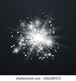 Glowing light effect on transparent background.Vector illustration 