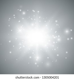 Glowing light effect on transparent background.Vector illustration 