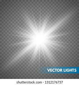 Glowing light effect on transparent background.Vector illustration EPS10 