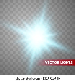 Glowing light effect on transparent background.Vector illustration EPS10  