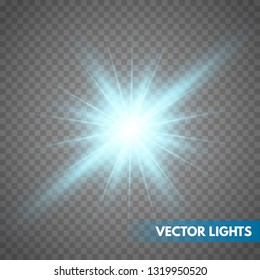 Glowing light effect on transparent background.Vector illustration EPS10 