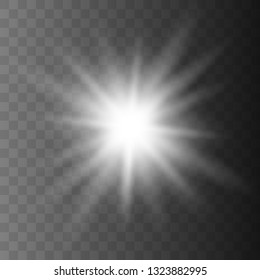 Glowing light effect on transparent background.Vector illustration EPS10 