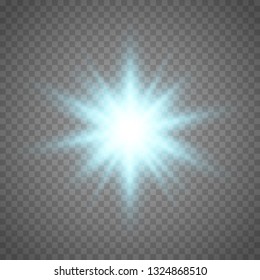 Glowing light effect on transparent background.Vector illustration EPS10 