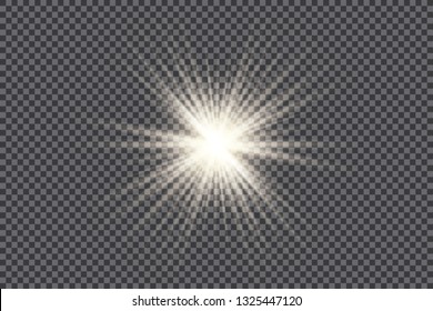 Glowing light effect on transparent background.Vector illustration 