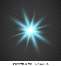Glowing light effect on transparent background.Vector illustration EPS10 