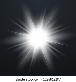 Glowing light effect on transparent background.Vector illustration EPS10 
