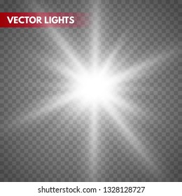 Glowing light effect on transparent background.Vector illustration EPS10 